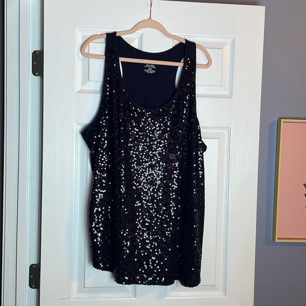 LANE BRYANT SEQUINED RACERBACK TANK